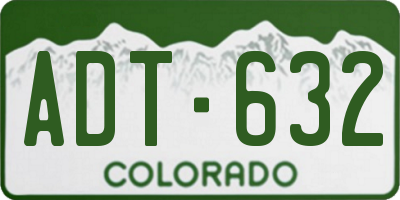 CO license plate ADT632