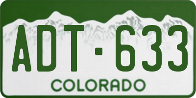 CO license plate ADT633