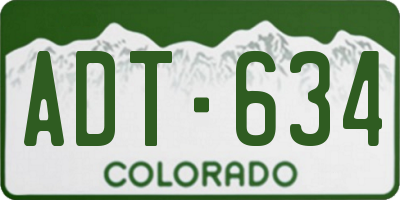 CO license plate ADT634