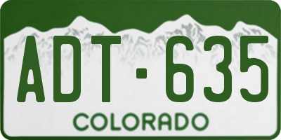 CO license plate ADT635