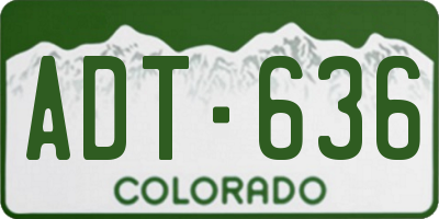 CO license plate ADT636