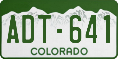 CO license plate ADT641