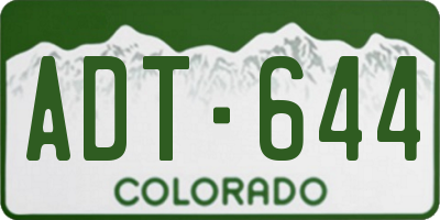 CO license plate ADT644