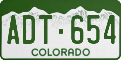 CO license plate ADT654