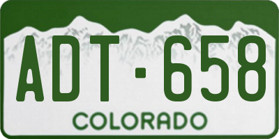 CO license plate ADT658