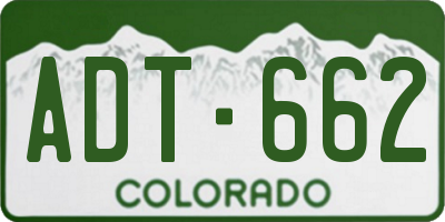 CO license plate ADT662