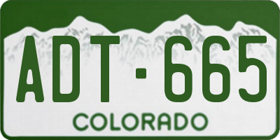 CO license plate ADT665