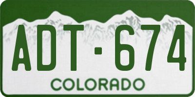 CO license plate ADT674