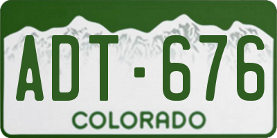 CO license plate ADT676
