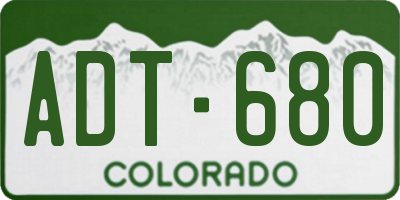CO license plate ADT680