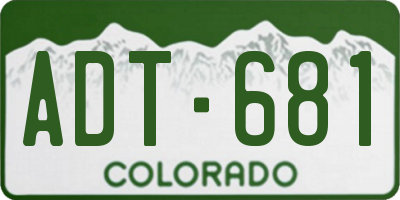CO license plate ADT681