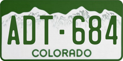 CO license plate ADT684