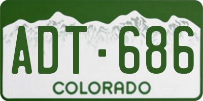 CO license plate ADT686