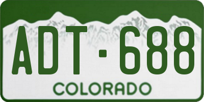 CO license plate ADT688