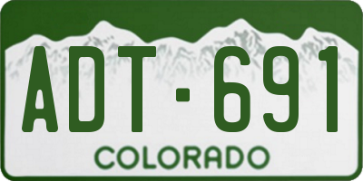 CO license plate ADT691