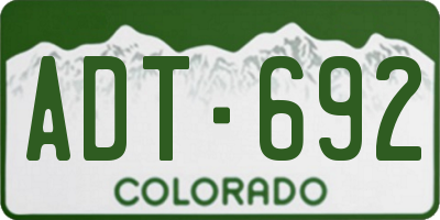 CO license plate ADT692