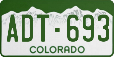 CO license plate ADT693
