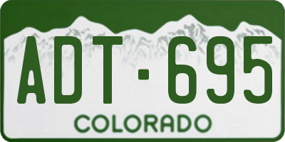 CO license plate ADT695