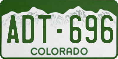 CO license plate ADT696