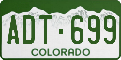 CO license plate ADT699