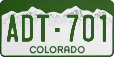 CO license plate ADT701