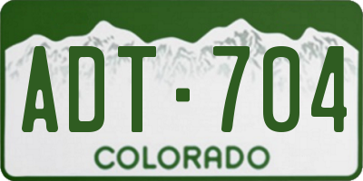 CO license plate ADT704