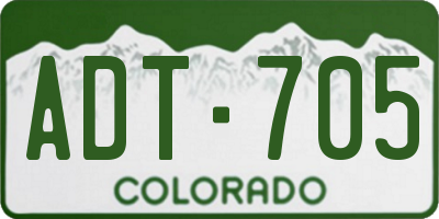 CO license plate ADT705