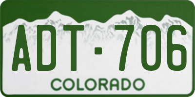 CO license plate ADT706