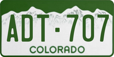 CO license plate ADT707