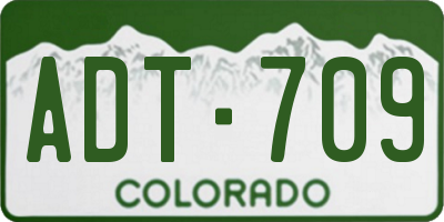 CO license plate ADT709