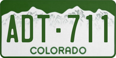 CO license plate ADT711