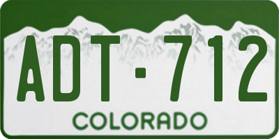 CO license plate ADT712