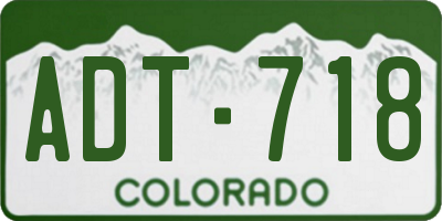 CO license plate ADT718
