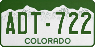 CO license plate ADT722