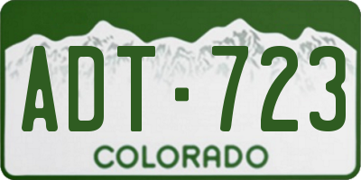 CO license plate ADT723