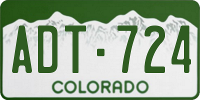 CO license plate ADT724