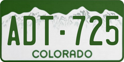 CO license plate ADT725