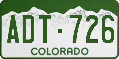 CO license plate ADT726