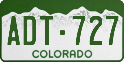 CO license plate ADT727