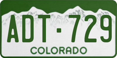 CO license plate ADT729