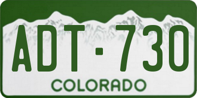 CO license plate ADT730