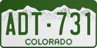 CO license plate ADT731