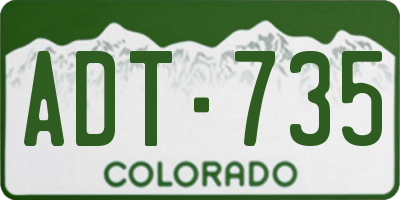 CO license plate ADT735