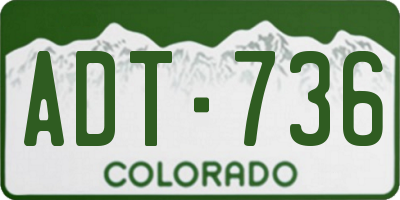 CO license plate ADT736