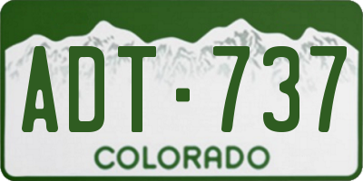 CO license plate ADT737