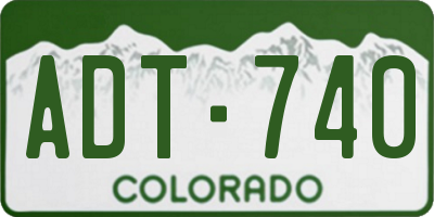 CO license plate ADT740