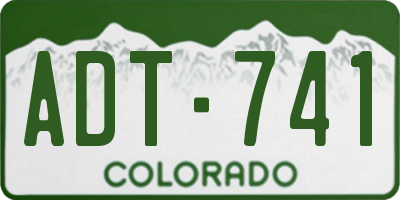CO license plate ADT741