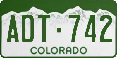CO license plate ADT742