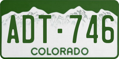 CO license plate ADT746