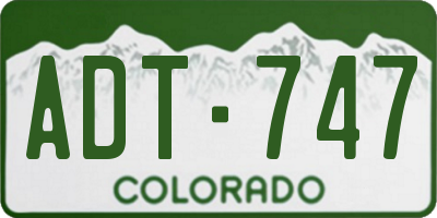 CO license plate ADT747